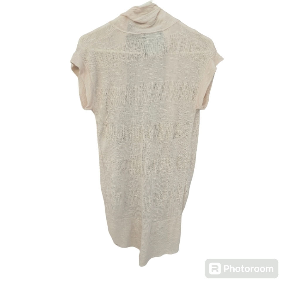Absolutely Creative Worldwide Cream Colored Short Sleeve Cardigan size small - Picture 2 of 6